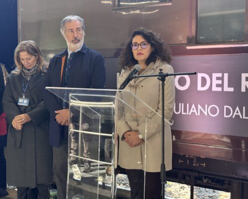 Alla cerimonia inaugurale del Treno del Ricordo 2025 a Roma